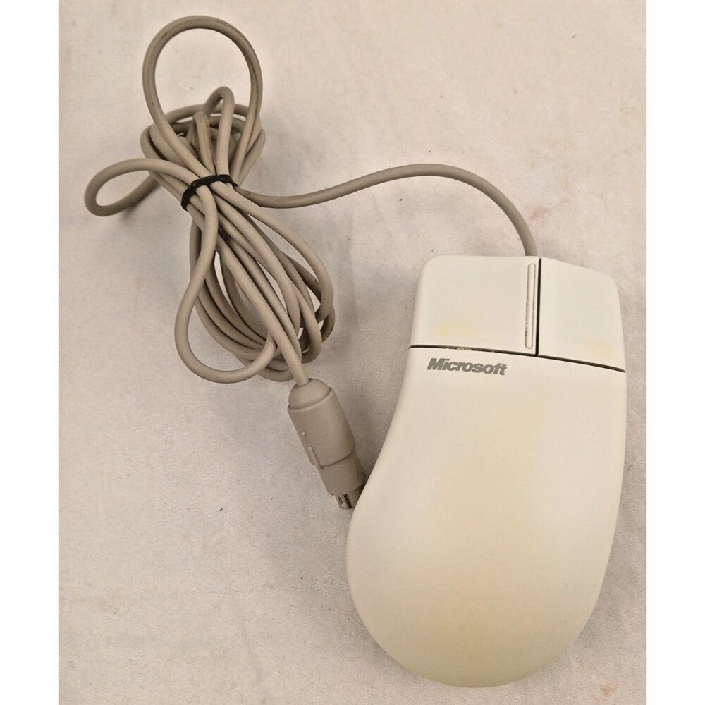 Vintage Microsoft Mouse Port Compatible Mouse 2.0A 58269 2-Button PS/2, Wired